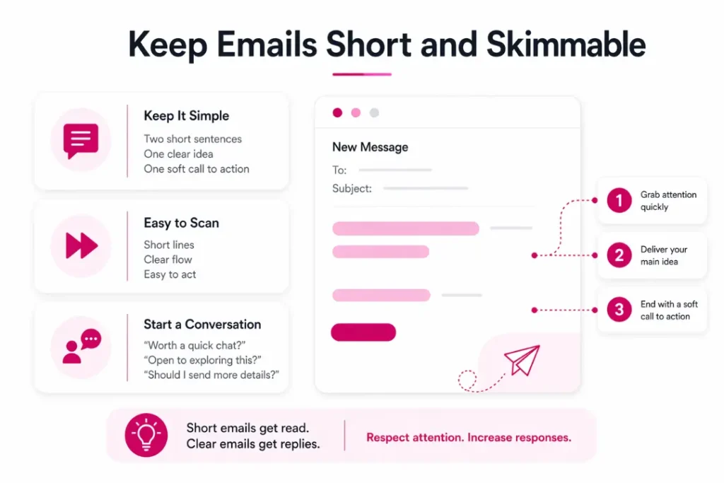 B2B Cold Email Best Practices: Ways to Get More Replies and Conversions 3 keep-emails-short-and-skimmable